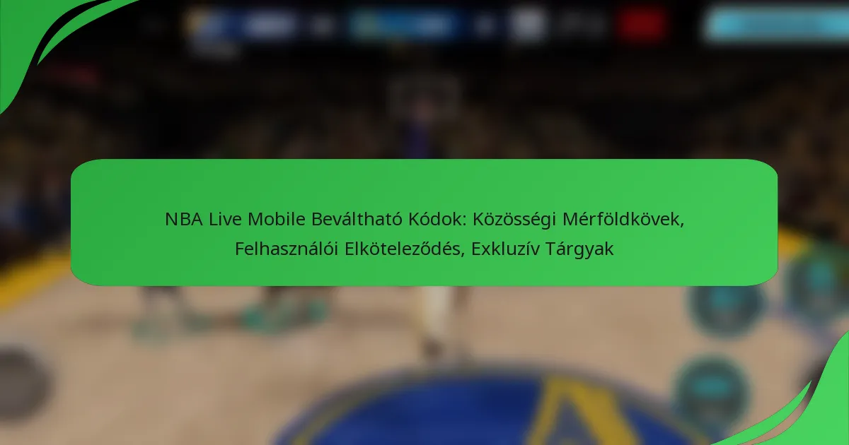 NBA Live Mobile Beváltható Kódok: Közösségi Mérföldkövek, Felhasználói Elköteleződés, Exkluzív Tárgyak