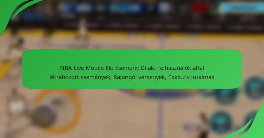 NBA Live Mobile Élő Esemény Díjak: Felhasználók által létrehozott események, Rajongói versenyek, Exkluzív jutalmak
