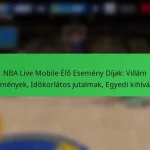 NBA Live Mobile Élő Esemény Díjak: Villám események, Időkorlátos jutalmak, Egyedi kihívások