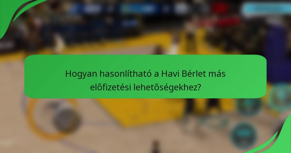 Hogyan hasonlítható a Havi Bérlet más előfizetési lehetőségekhez?