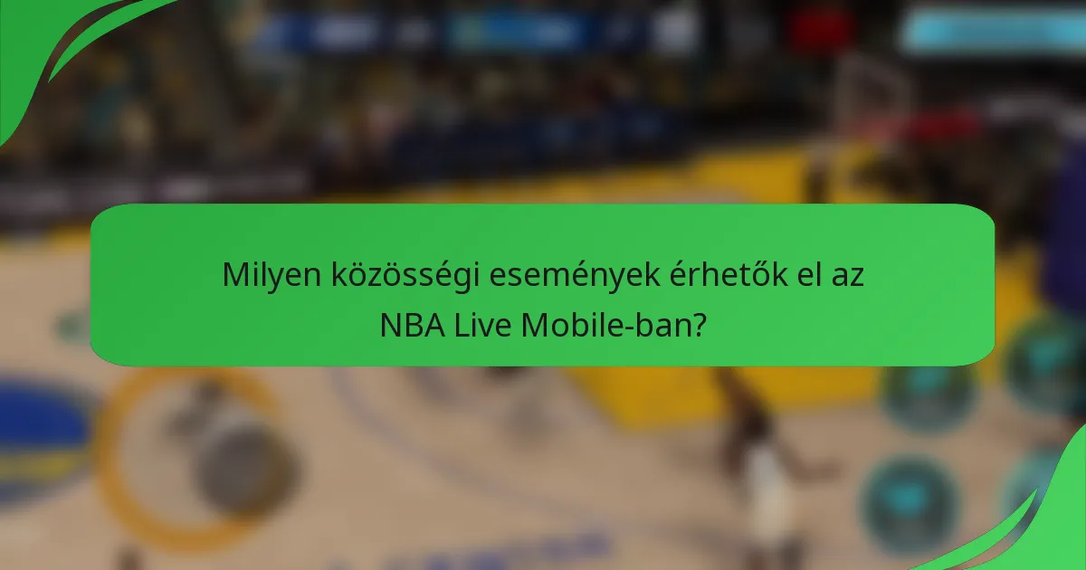 Milyen közösségi események érhetők el az NBA Live Mobile-ban?